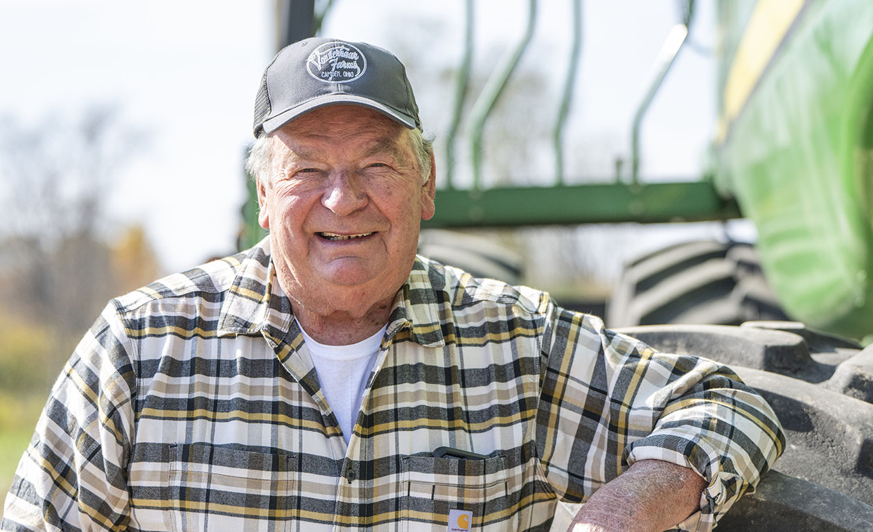 A portrait of Ohio farmer Len Vonderhaar