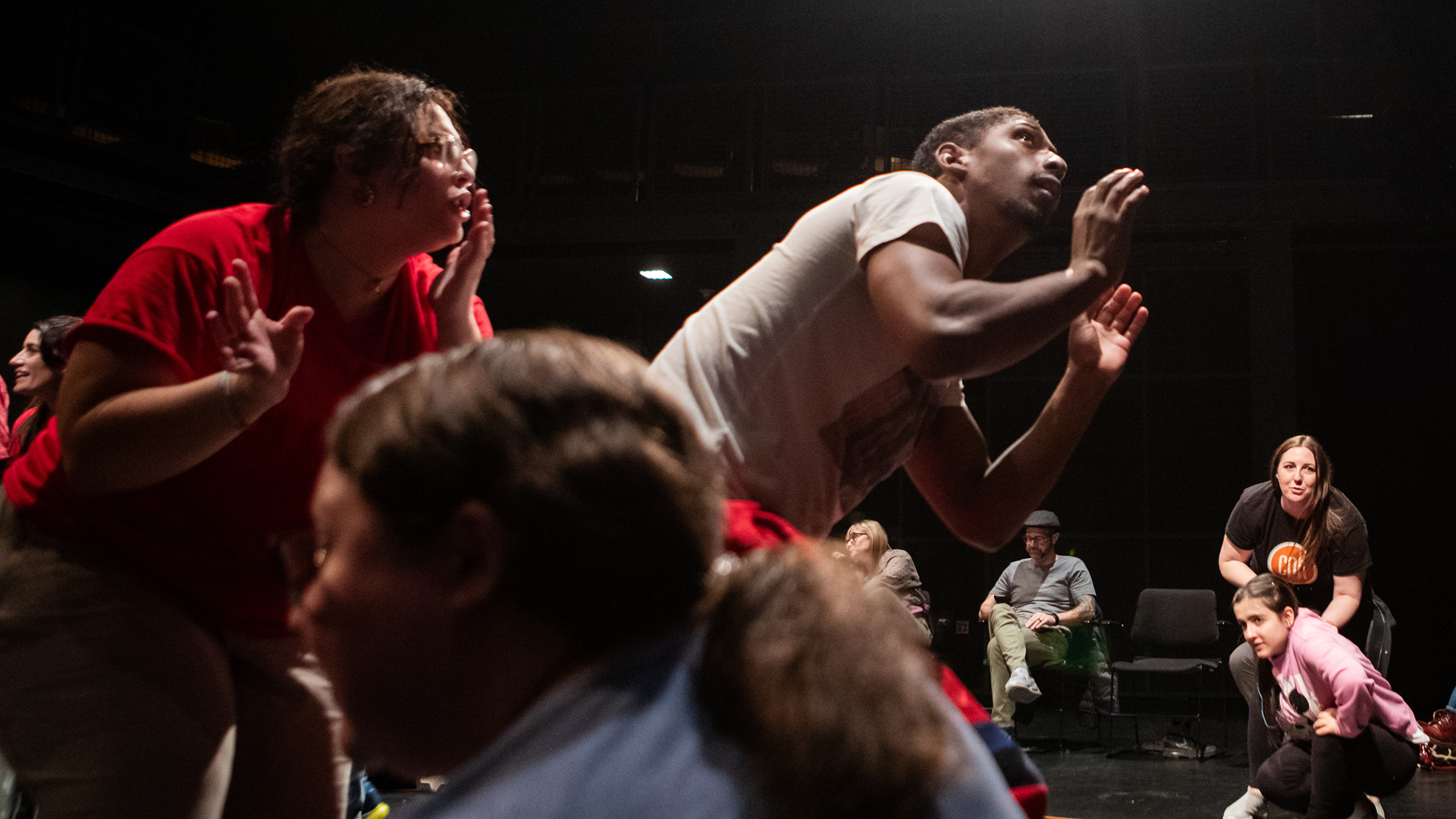 Two performers perform during Shakespeare and autism.