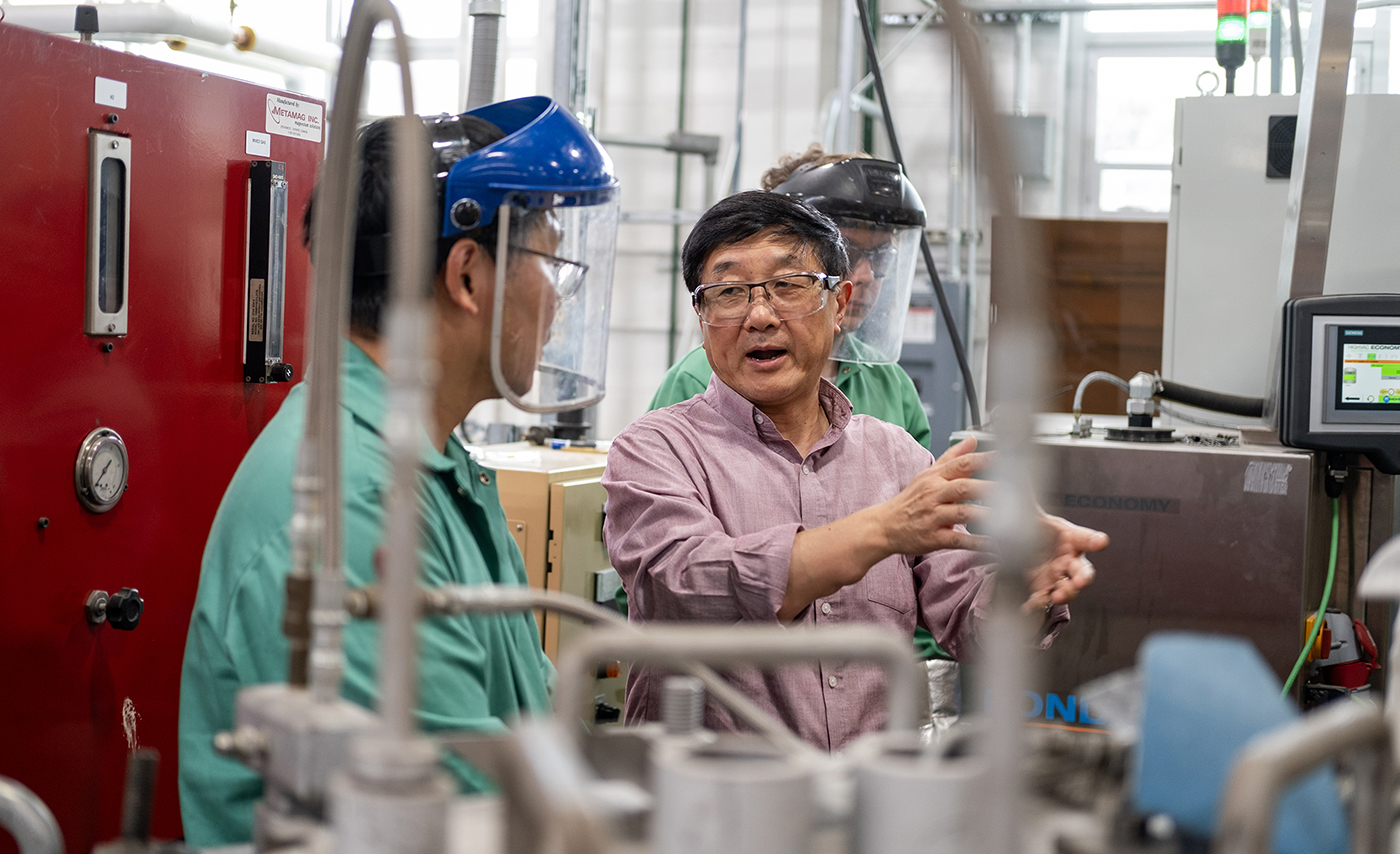 Researcher Alan Luo works in his lab