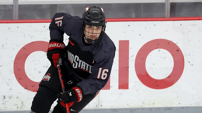 Ohio State women's hockey player Joy Dunne in action