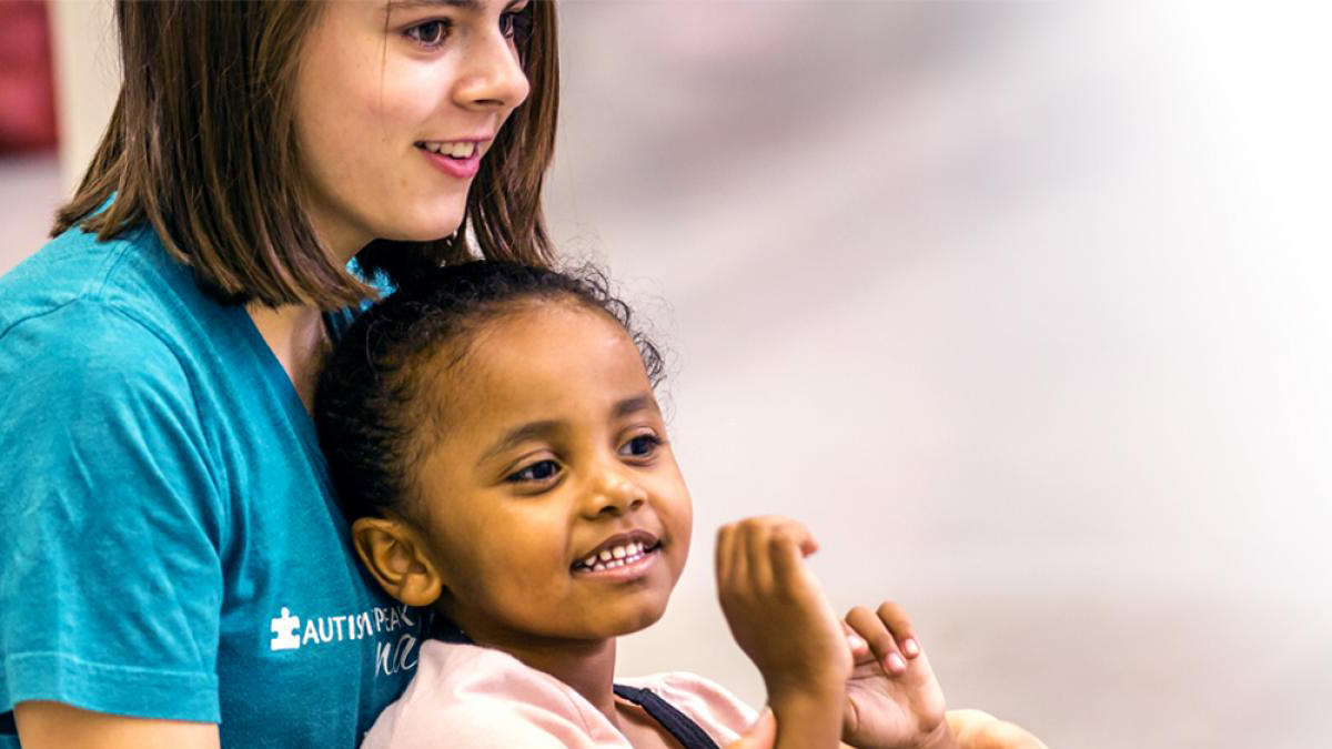 A young child and a caregiver