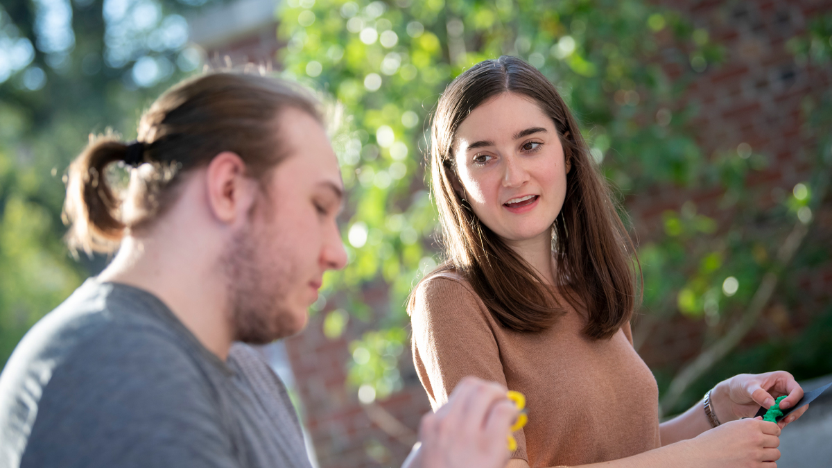 Caroline Karbowksi, right, and Garrett Carder.
