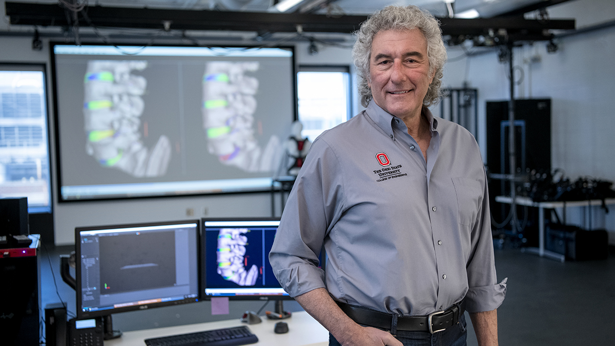 William Marras in front of a computer screen