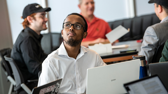 Students in a learning environment