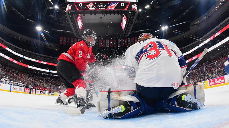 Ohio State women's hockey player Sophie Jaques in action